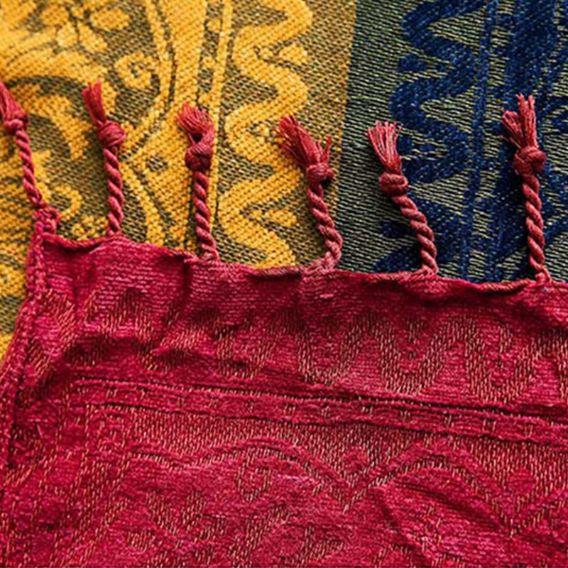 BWOOOH Tibetan Floral Pattern Hand-Dyed Craftsman Blanket