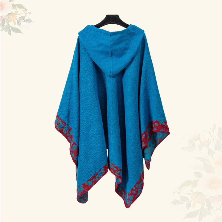 BWOOOH Tibetan Shawl Border Small Floral Flower Hooded Cl