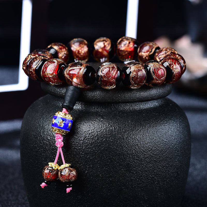 BWOOOH Tibetan Dragon Vein Agate Healing Bracelet  -  Dragon Tibetan bracelet for spiritual healing and mindful living