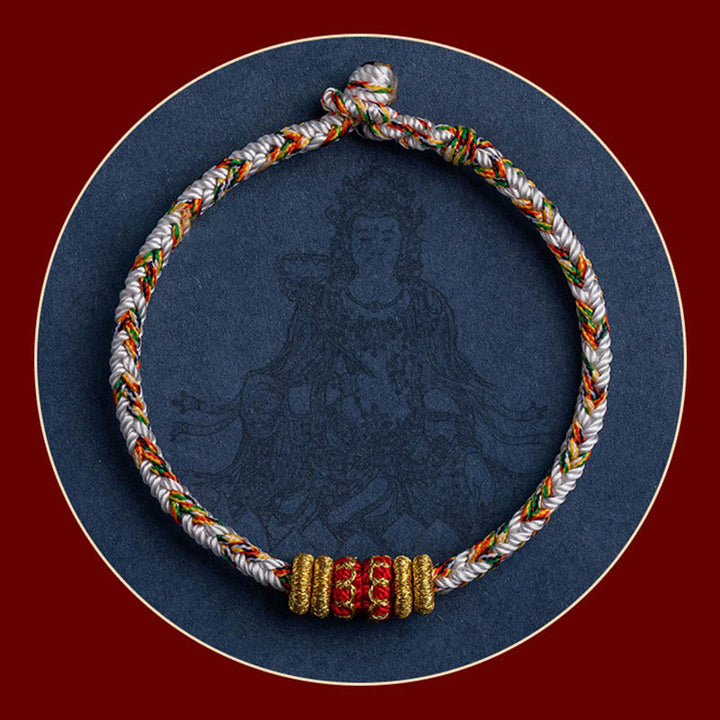 BWOOOH Tibet Handmade Chinese Zodiac Natal Buddha Luck Strength Braided String Bracelet