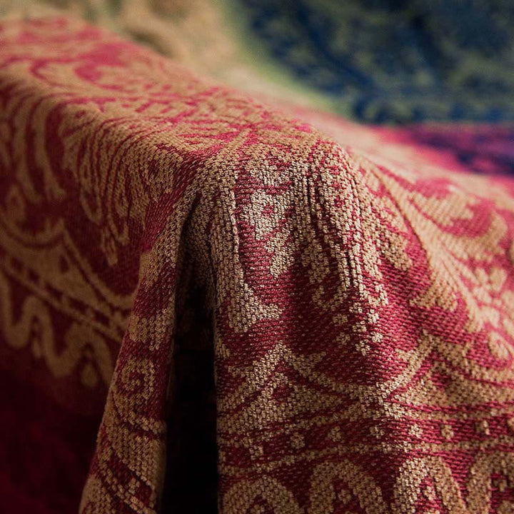 BWOOOH Tibetan Floral Pattern Hand-Dyed Craftsman Blanket