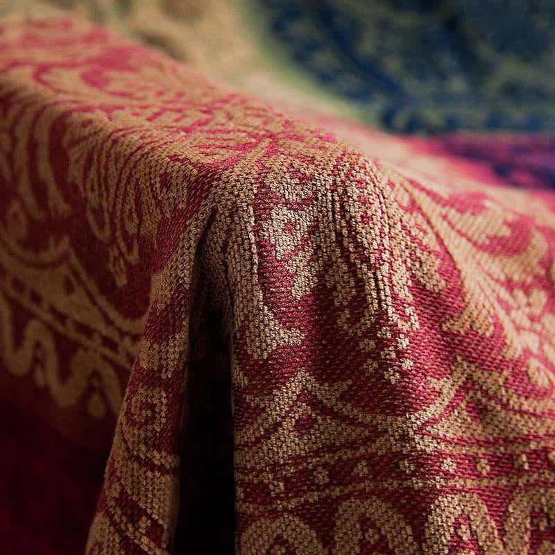 BWOOOH Tibetan Floral Pattern Hand-Dyed Craftsman Blanket