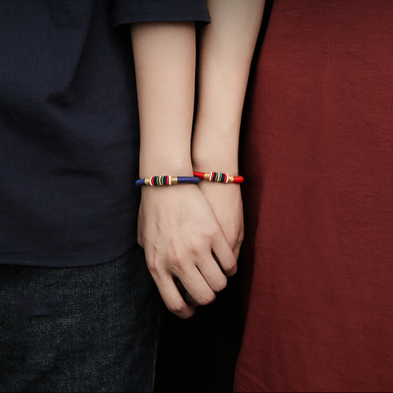 BWOOOH Tibetan Handmade Colorful King Kong Knot Five Elements Luck Braid String Bracele | spiritual healing bracelet