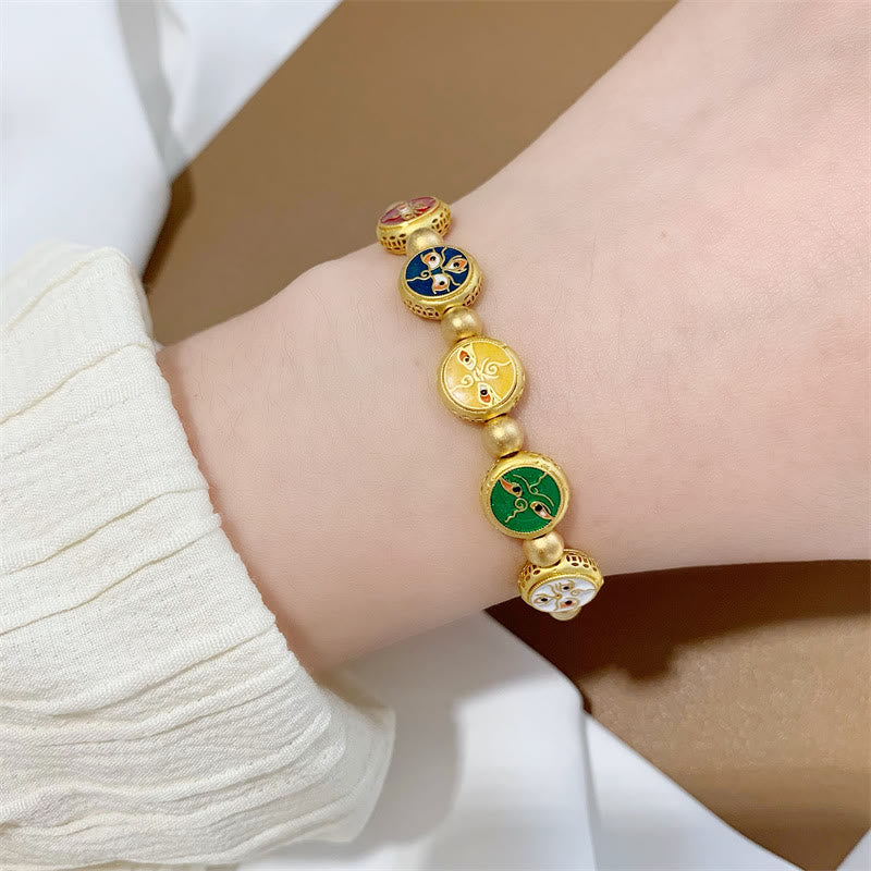 BWOOOH Tibetan Five God Of Wealth Copper Beads Luck Bracelet