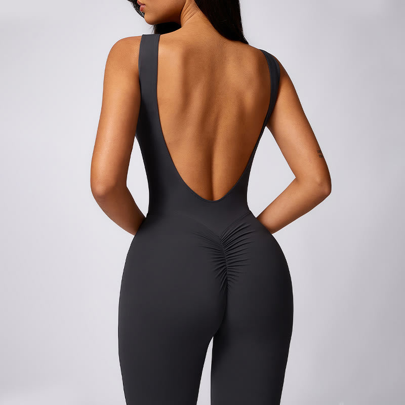BWOOOH printed yoga pants - Women Casual Sleeveless Jumpsuit Flare P