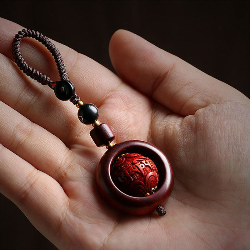 BWOOOH Tibetan Small Leaf Red Sandalwood Ebony Luck Prote