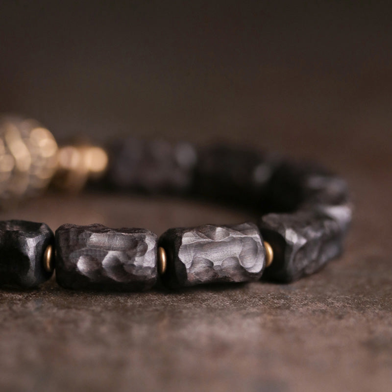 BWOOOH Ebony Wood Copper Balance Protection Couple Bracelet | natural stone spiritual bracelet for healing and mindful living