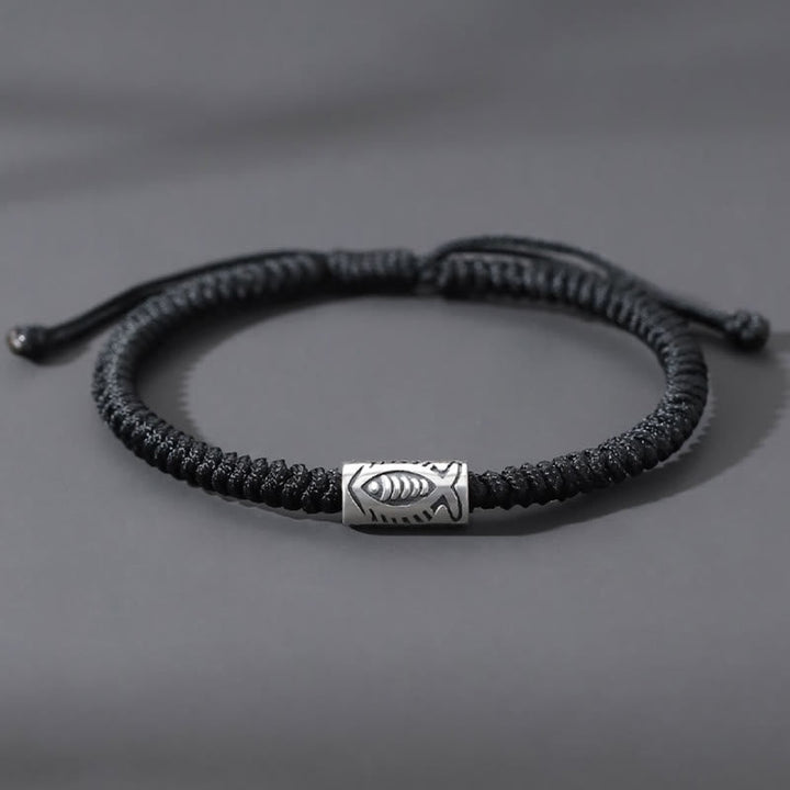 BWOOOH Tibet Koi Fish Wealth Black String Bracelet