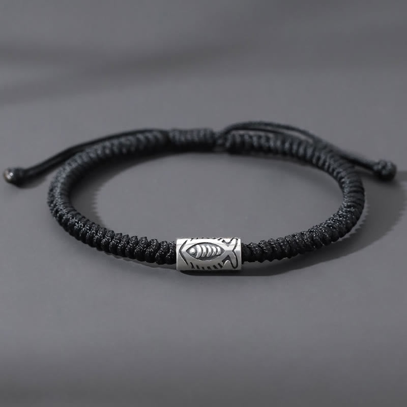 BWOOOH Tibet Koi Fish Wealth Black String Bracelet