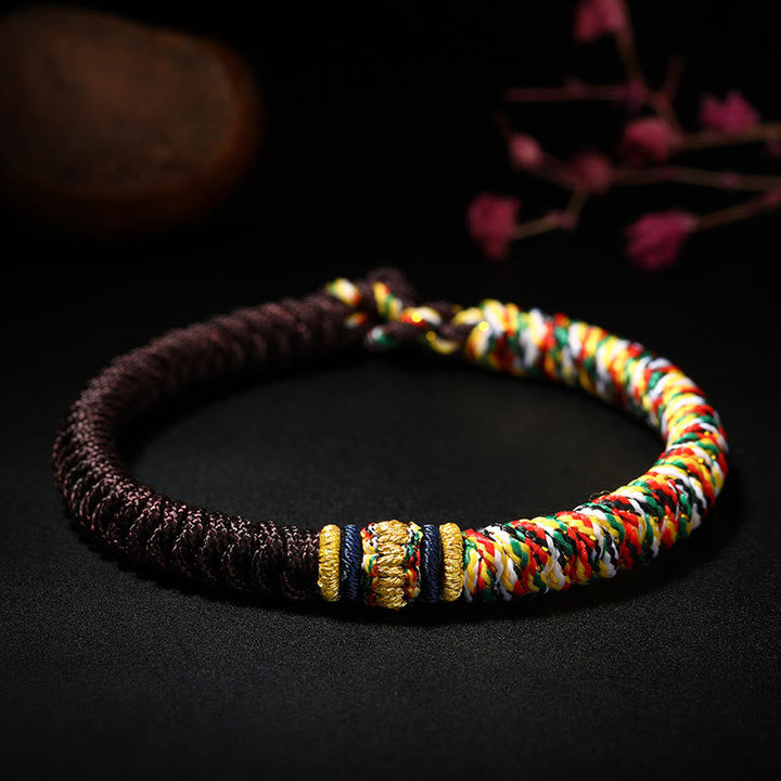 BWOOOH Tibetan Handmade Multicolored Thread King Kong Knot Strength Braid String Bracelet