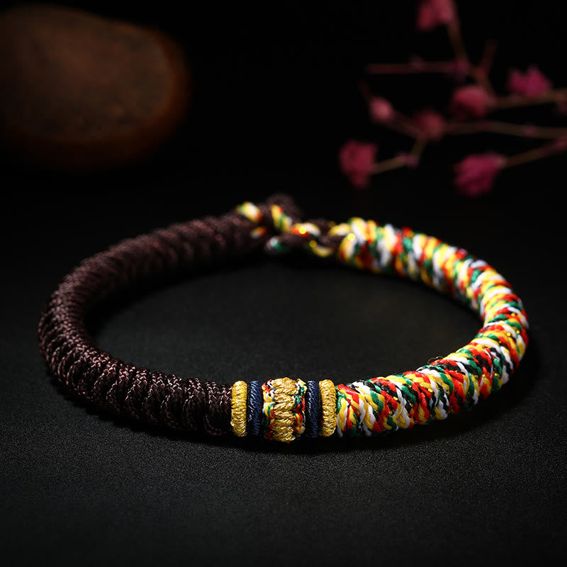 BWOOOH Tibetan Handmade Multicolored Thread King Kong Knot Strength Braid String Bracelet
