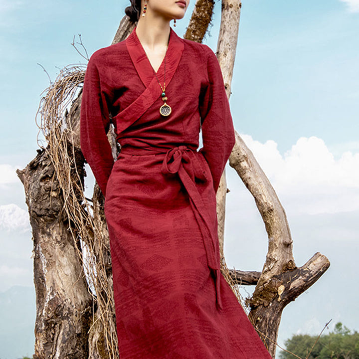 BWOOOH Tibetan Dress Clothing Lhasa Long Wrap Dress Maxi 