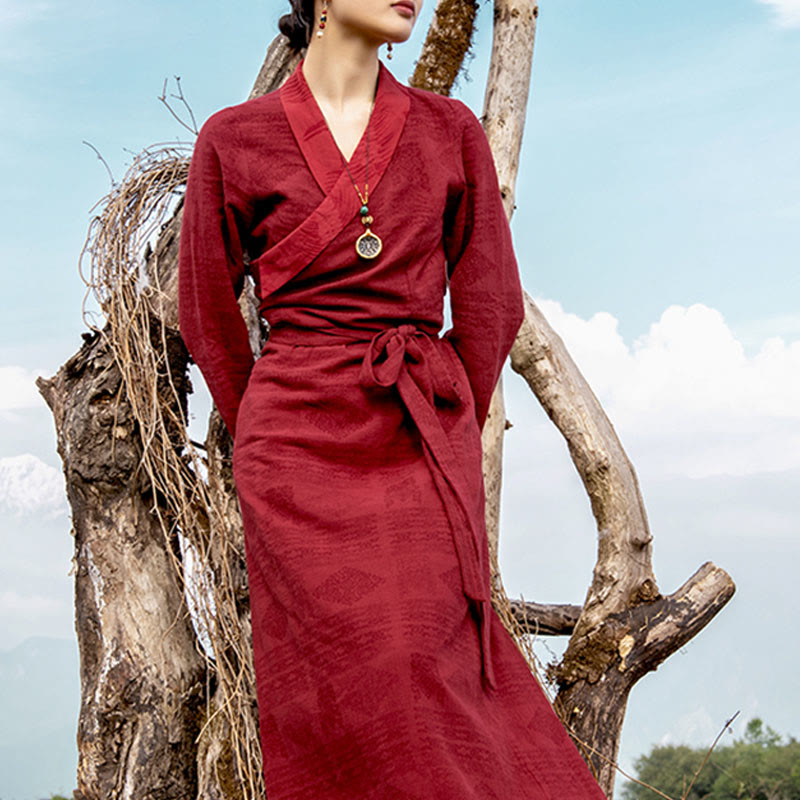 BWOOOH Tibetan Dress Clothing Lhasa Long Wrap Dress Maxi 