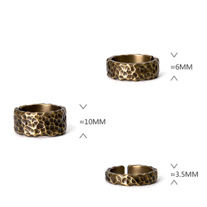 BWOOOH Tibetan Bump Texture Design Copper Brass Luck Ring