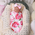 17"-20" Dollreborns®Adorable baby Swaddle Blanket And Headband Set