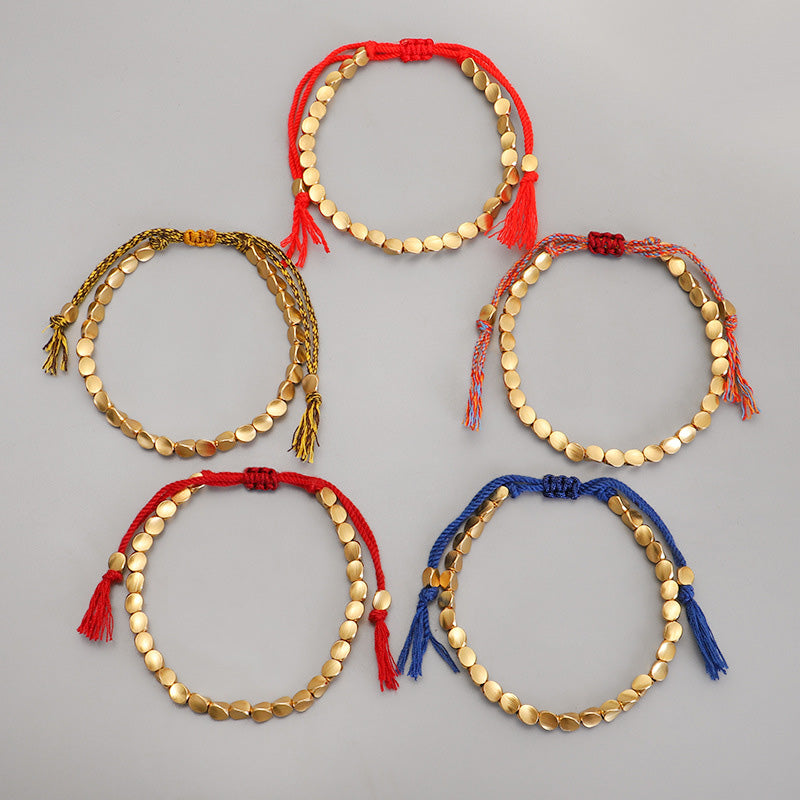BWOOOH Tibetan Copper Beads Healing Luck Bracelet