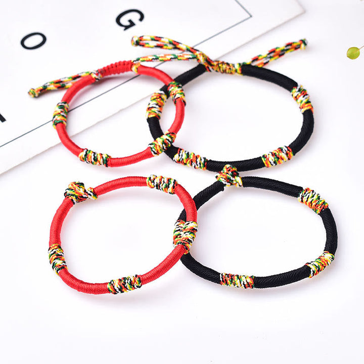 BWOOOH Tibetan Handmade Colorful King Kong Knot Lucky Protection Braid String Bracelet