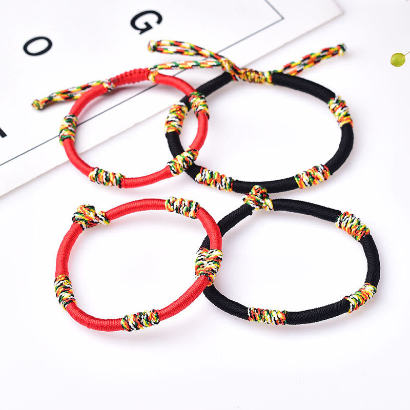 BWOOOH Tibetan Handmade Colorful King Kong Knot Lucky Protection Braid String Bracelet