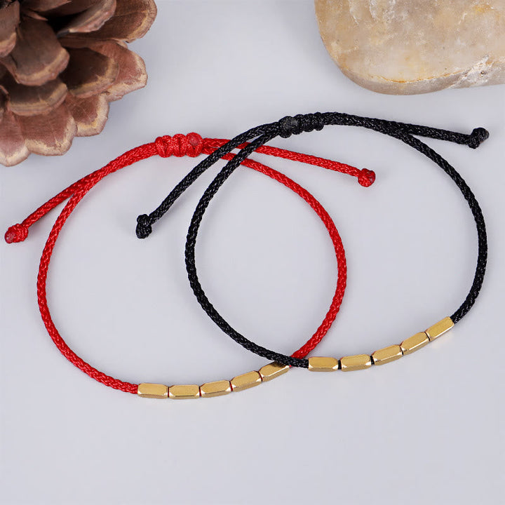 BWOOOH Handcrafted Copper Bead Protection Braided String Bracelet