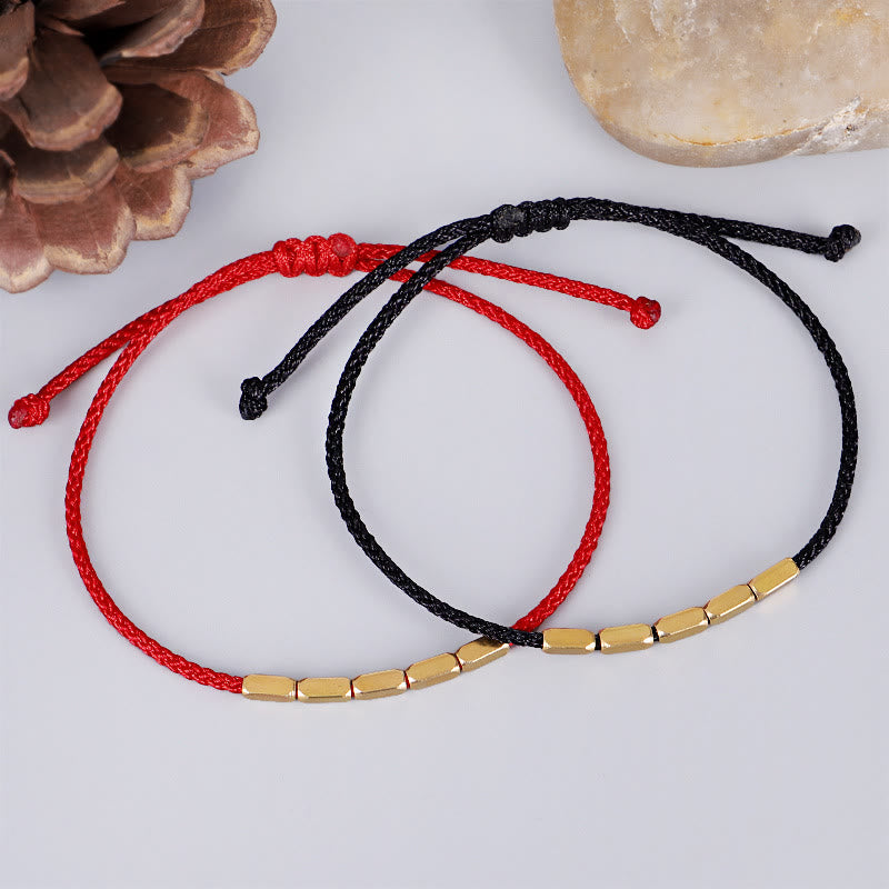 BWOOOH Handcrafted Copper Bead Protection Braided String Bracelet