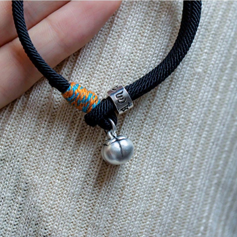 BWOOOH 925 Sterling Silver Tibetan Handmade Om Mani Padme Hum Persimmon Charm Luck Protection Braided Bracelet