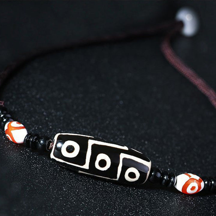 BWOOOH Tibetan Nine-Eye Dzi Bead Protection String Necklace