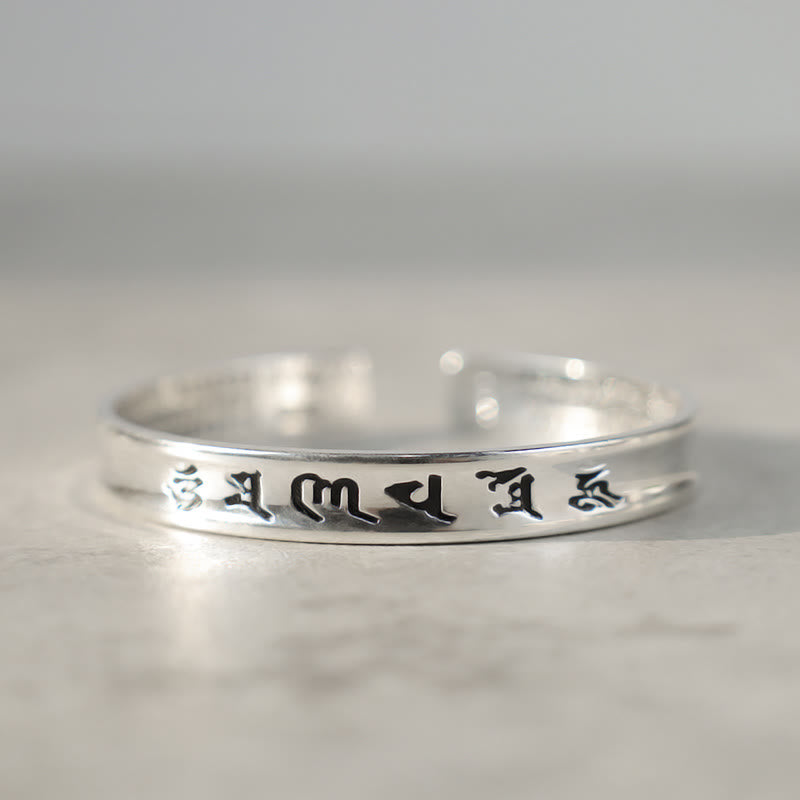 BWOOOH Tibetan Mantra White Copper Bracelet