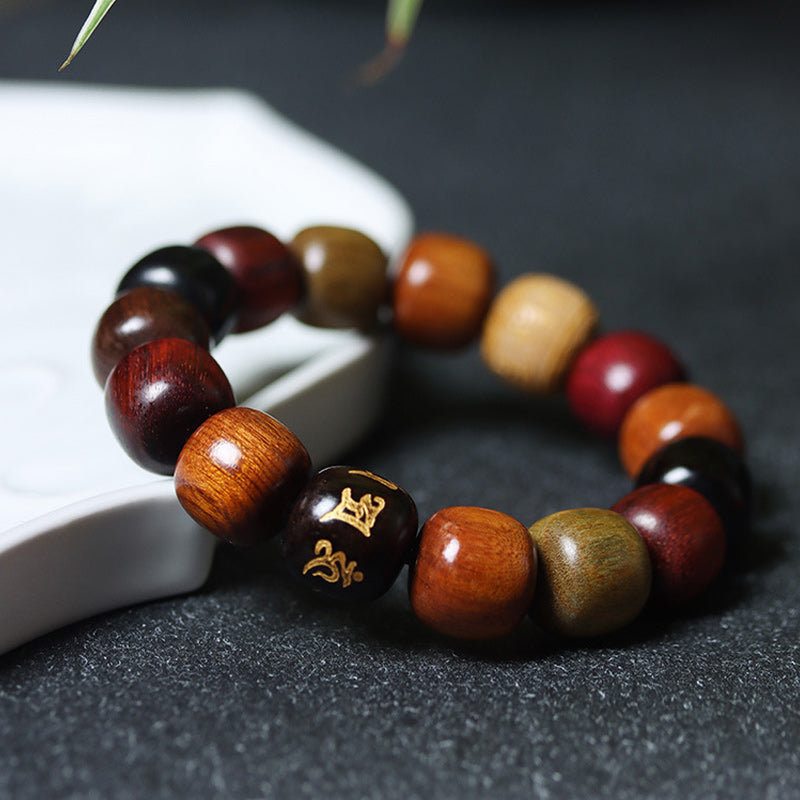 BWOOOH Tibet Various Wood Om Mani Padme Hum Purity Bracelet