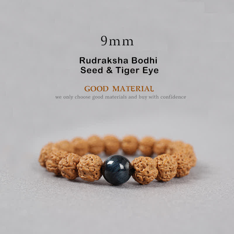 BWOOOH Tibet Rudraksha Bodhi Seed Dzi Bead Amber Turquoise Wealth Bracelet