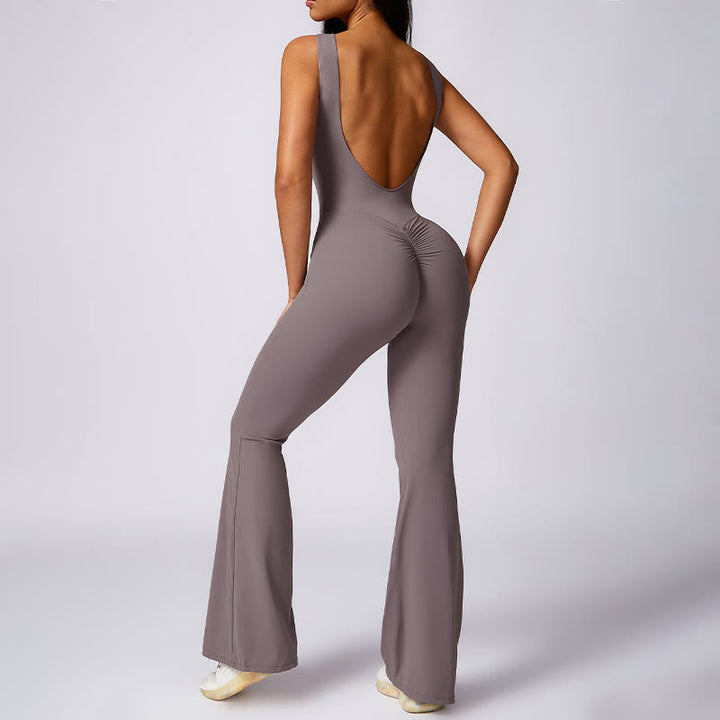 BWOOOH printed yoga pants - Women Casual Sleeveless Jumpsuit Flare P