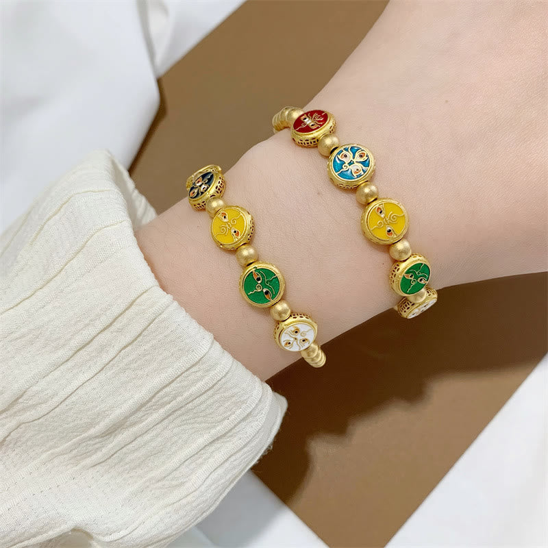 BWOOOH Tibetan Five God Of Wealth Copper Beads Luck Bracelet