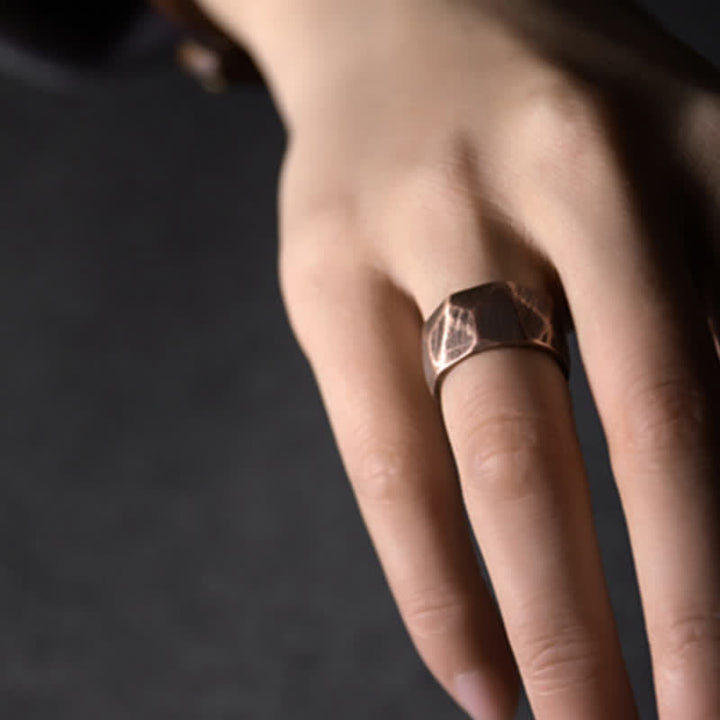 BWOOOH Tibetan Simple Design Copper Wealth Ring
