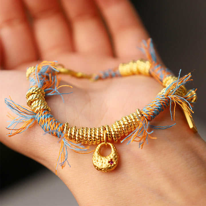 BWOOOH Handmade Tibetan Lucky Fortune Multicolored Rope Braid Bracelet