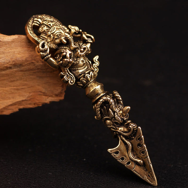 BWOOOH Tibetan Ganesh Ganpati Elephant God of Wealth Dorje Vajra Spiritual Power Necklace Pendant