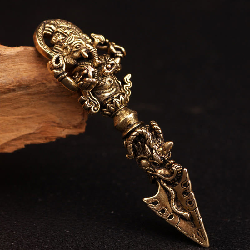 BWOOOH Tibetan Ganesh Ganpati Elephant God of Wealth Dorje Vajra Spiritual Power Necklace Pendant