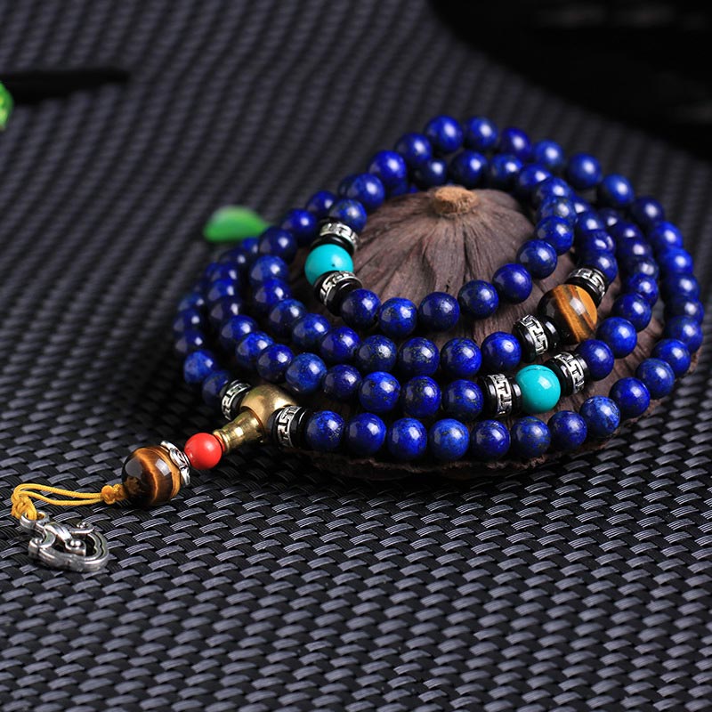 BWOOOH 108 Beads Lazurite Positive Bracelet Mala
