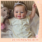 [3-7 Days Delivery][Heartbeat💖 & Sound🔊] 20" Handmade Reborn Baby Open Eyes Doll Reborn Baby Toddlers Girl Etema with Brown Hair