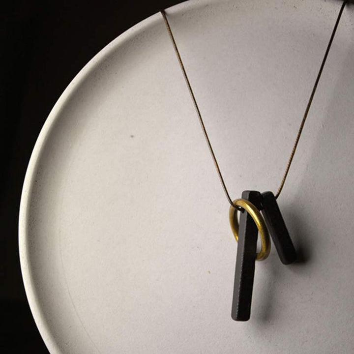 BWOOOH Zen Circle Ebony Wood Enlightenment Necklace Pendant