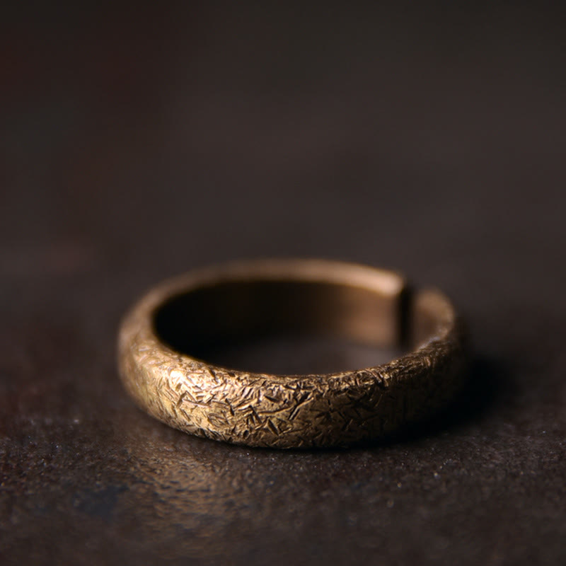 BWOOOH Tibetan Vintage Texture Design Copper Luck Couple Ring