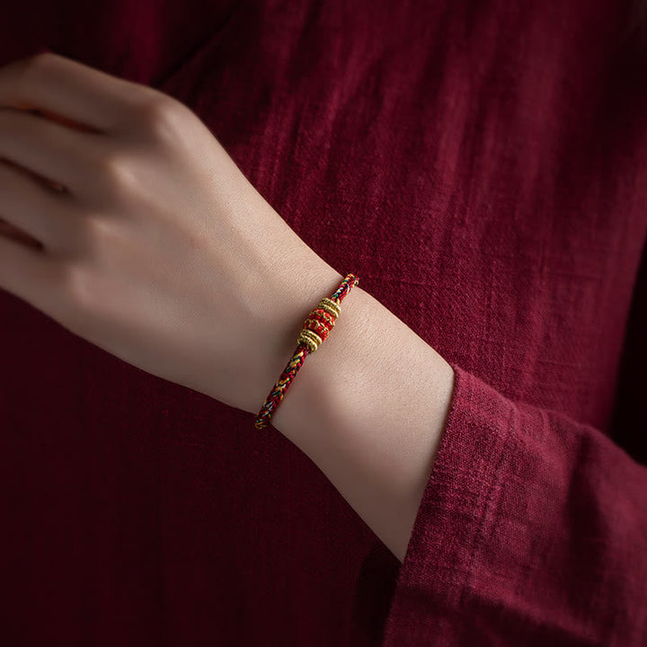 BWOOOH Tibet Handmade Chinese Zodiac Natal Buddha Luck Strength Braided String Bracelet