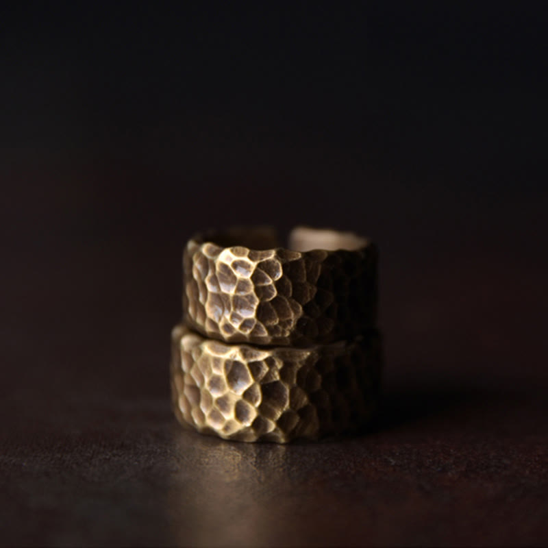 BWOOOH Tibetan Bump Texture Design Copper Brass Luck Ring
