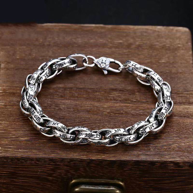 BWOOOH Tibetan Om Mani Padme Hum Carved Amulet Creativity Bracelet