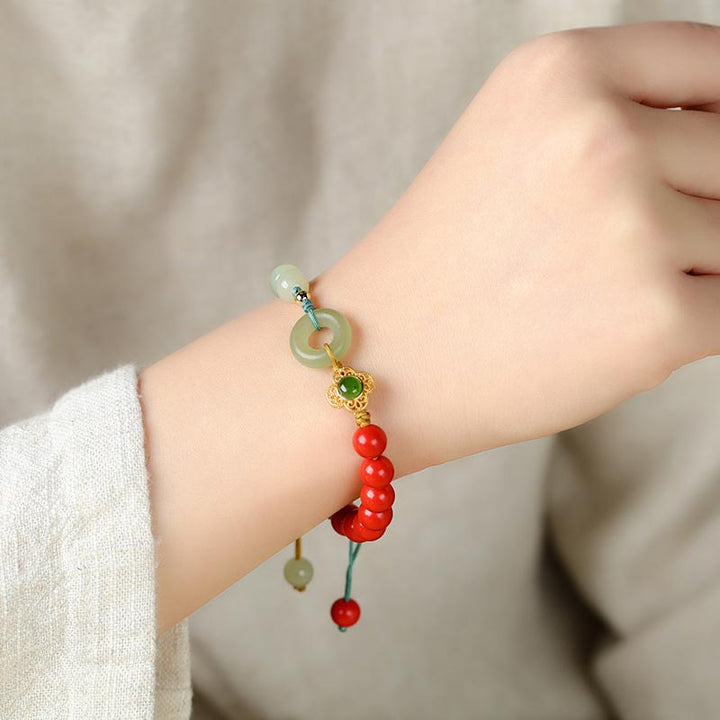 BWOOOH Natural Cinnabar Jade Blessing Bracelet