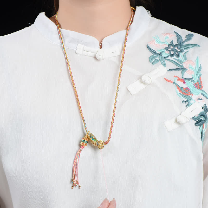 BWOOOH Colorful String Copper Wealth Necklace Pendant