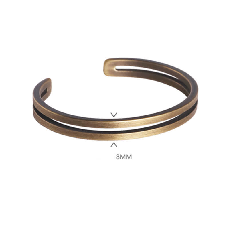BWOOOH Rustic Copper Luck Viking Cuff Bracelet