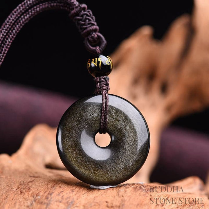 BWOOOH Tibetan Obsidian Protection Necklace