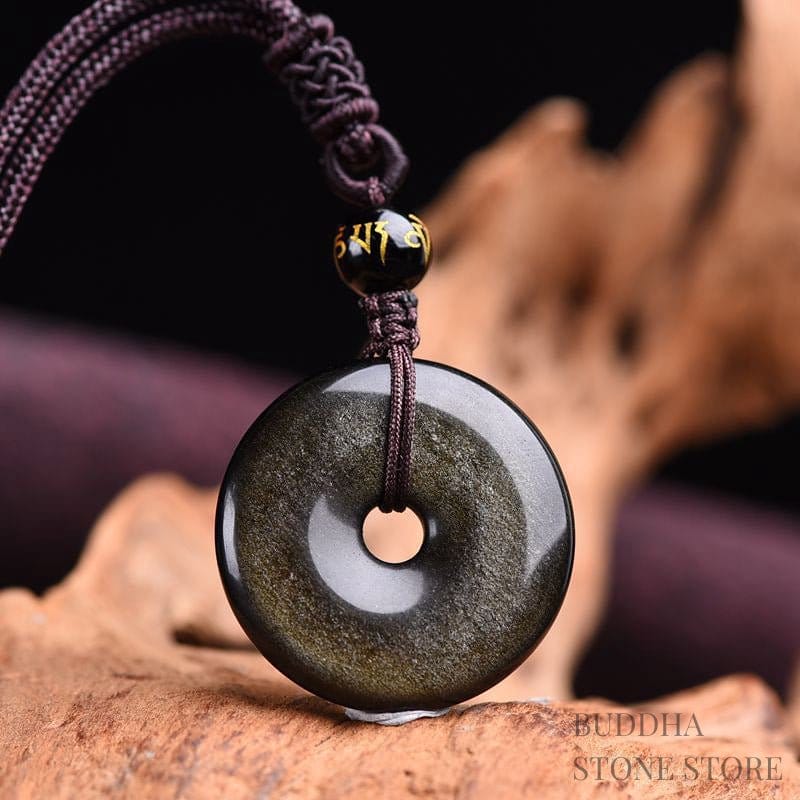 BWOOOH Tibetan Obsidian Protection Necklace