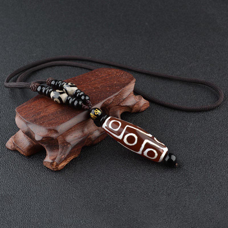BWOOOH Nine-Eye Dzi Bead Wealth Protection Necklace