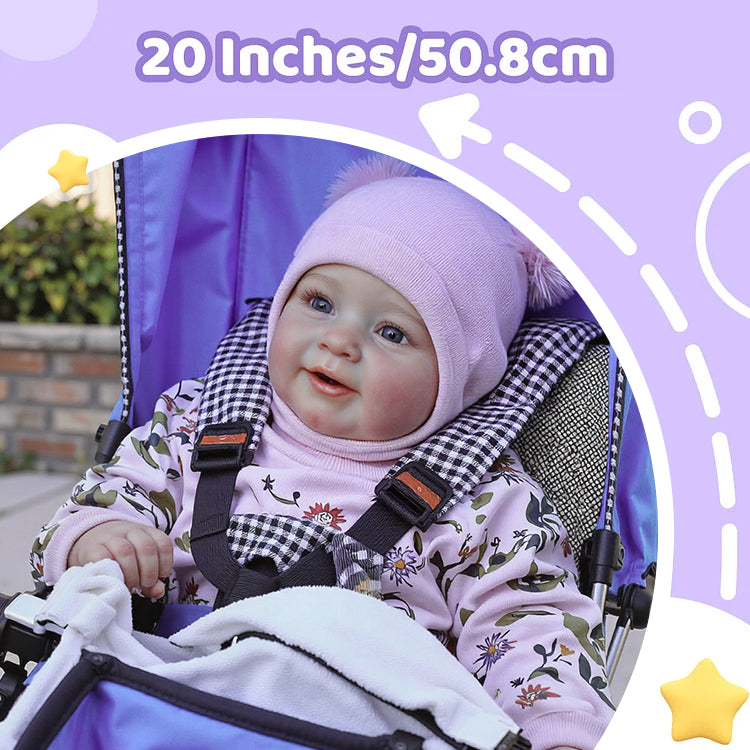 "Heartbeat" 20'' Reborn Doll Shop Hayden Awake Weighted Realistic and Lifelike Reborn Toddler Baby Girl Doll