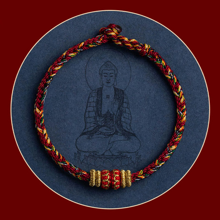 BWOOOH Tibet Handmade Chinese Zodiac Natal Buddha Luck Strength Braided String Bracelet